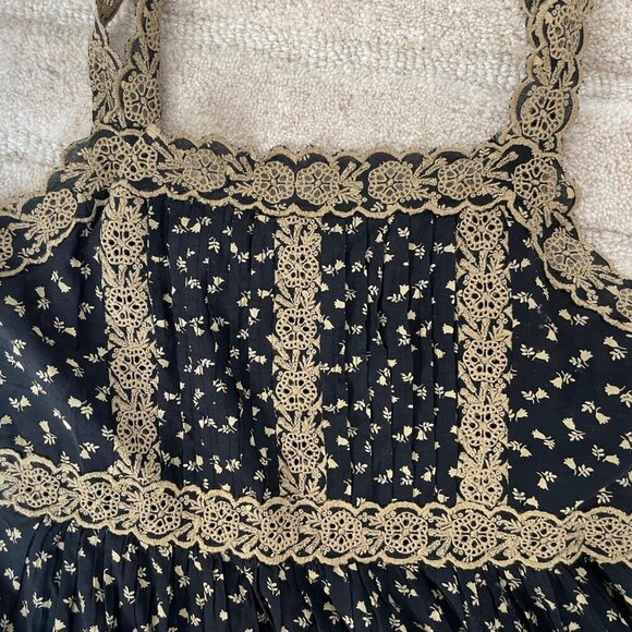 Sea Rosa Embroidery Slip Dress Black | Womens Size Small - Picture 5 of 7